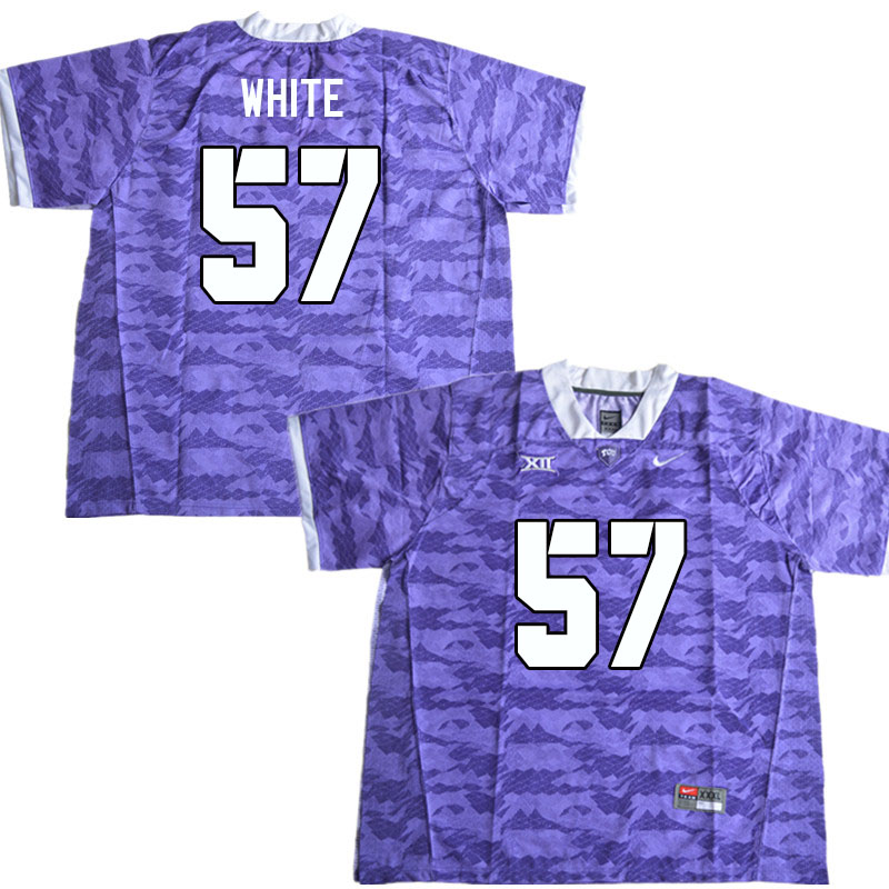 Men #57 Hudson White TCU Horned Frogs College Football Jerseys Sale-Purple Limited